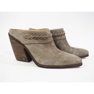 Sam Edelman Light Brown Suede Alison Braided Heeled Mule, Size 8 (US) 38.5 (EUR)